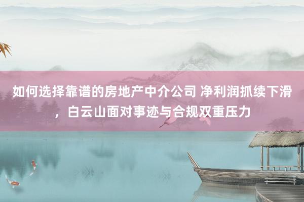 如何选择靠谱的房地产中介公司 净利润抓续下滑，白云山面对事迹与合规双重压力