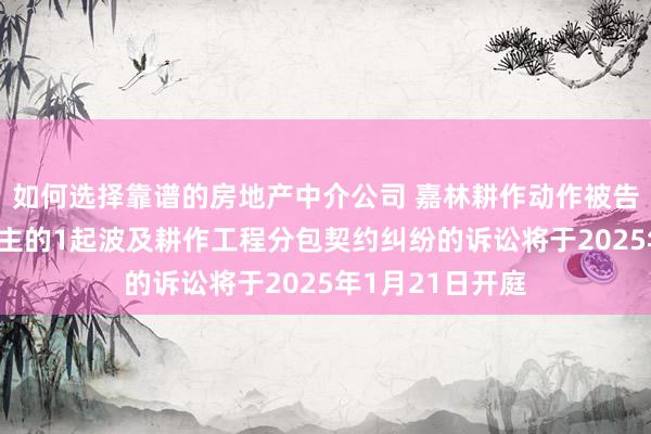 如何选择靠谱的房地产中介公司 嘉林耕作动作被告/被上诉东说念主的1起波及耕作工程分包契约纠纷的诉讼将于2025年1月21日开庭