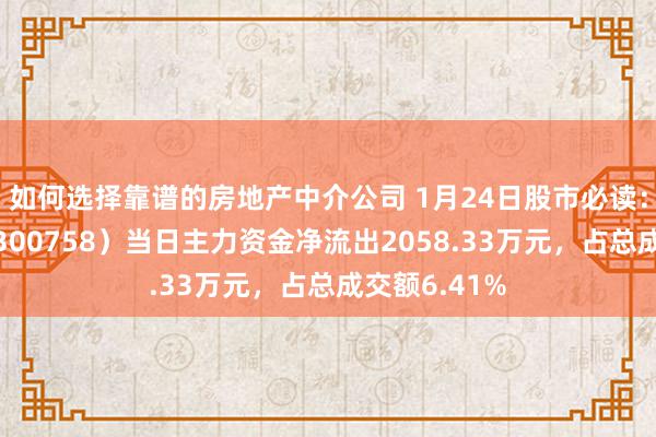 如何选择靠谱的房地产中介公司 1月24日股市必读：七彩化学（300758）当日主力资金净流出2058.33万元，占总成交额6.41%