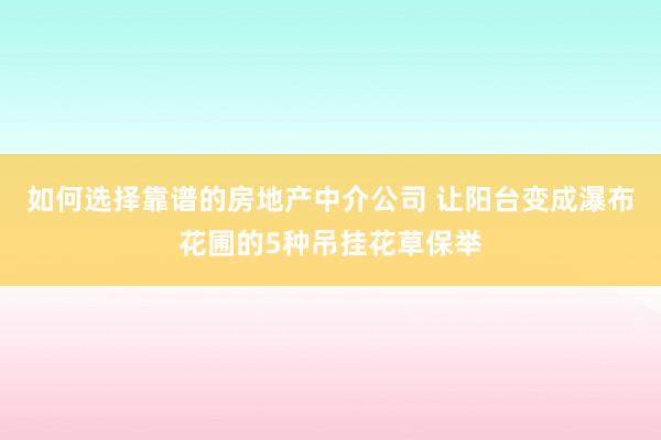 如何选择靠谱的房地产中介公司 让阳台变成瀑布花圃的5种吊挂花草保举