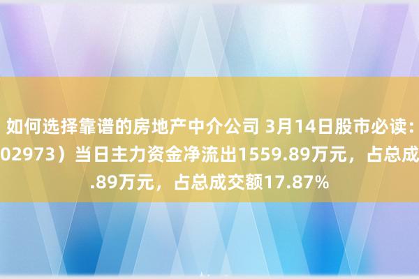 如何选择靠谱的房地产中介公司 3月14日股市必读：侨银股份（002973）当日主力资金净流出1559.89万元，占总成交额17.87%